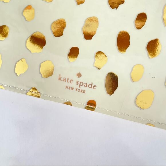Kate Spade New York Flamingo Dot Gold Pencil Pouch - Picture 3 of 10